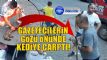 Gazetecilerin gzleri nnde kediye arparak kat!