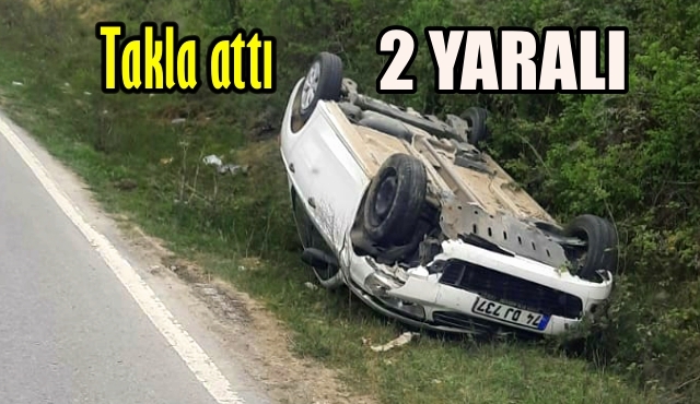 Direksiyon hakimiyetini kaybetti, takla attı