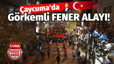 Çaycuma’da Fener Alayı Coşkusu Havai Fişekler Eşliğinde Cumhuriyet Coşkusu