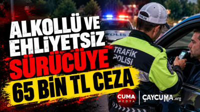 Alkollü ve Ehliyetsiz Sürücüye 65 Bin TL Ceza